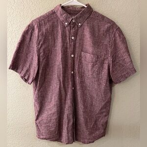Old Navy M linen short sleeve button down shirt